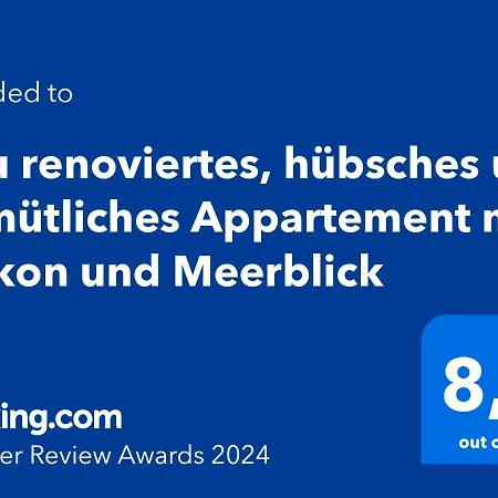 Neu Renoviertes, Huebsches Und Gemuetliches Mit Balkon Und Meerblick *